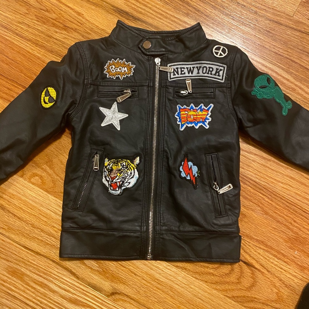 Lola & the boys vegan leather jacket kids size 2